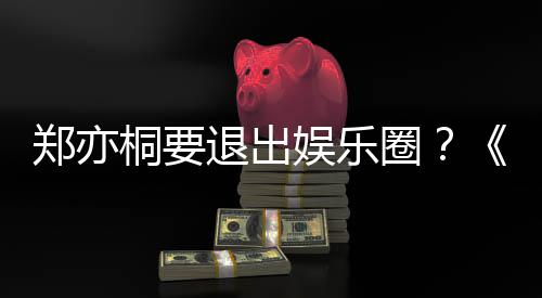 宝辟谣莲扮郑亦桐要退出家的回娱乐诱惑演者圈